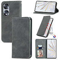 Чохол-книжка Skin Feel Leather Wallet для Honor 90 Grey