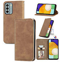 Чохол-книжка Skin Feel Leather Wallet для Nokia G22 Brown