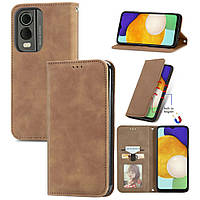 Чохол-книжка Skin Feel Leather Wallet для Nokia C32 Brown