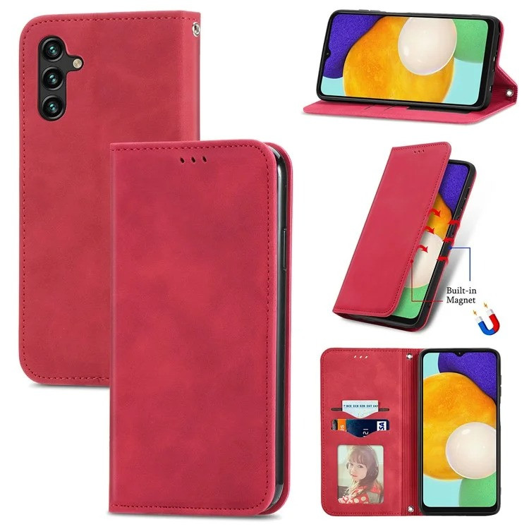 Чохол-книжка Skin Feel Leather Wallet для Samsung Galaxy A04S / A13 5G Red