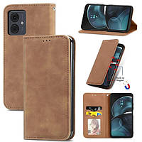 Чохол-книжка Skin Feel Leather Wallet для Motorola G14 Brown
