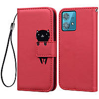 Чохол-книжка Animal Wallet для Motorola Edge 40 Neo Cat
