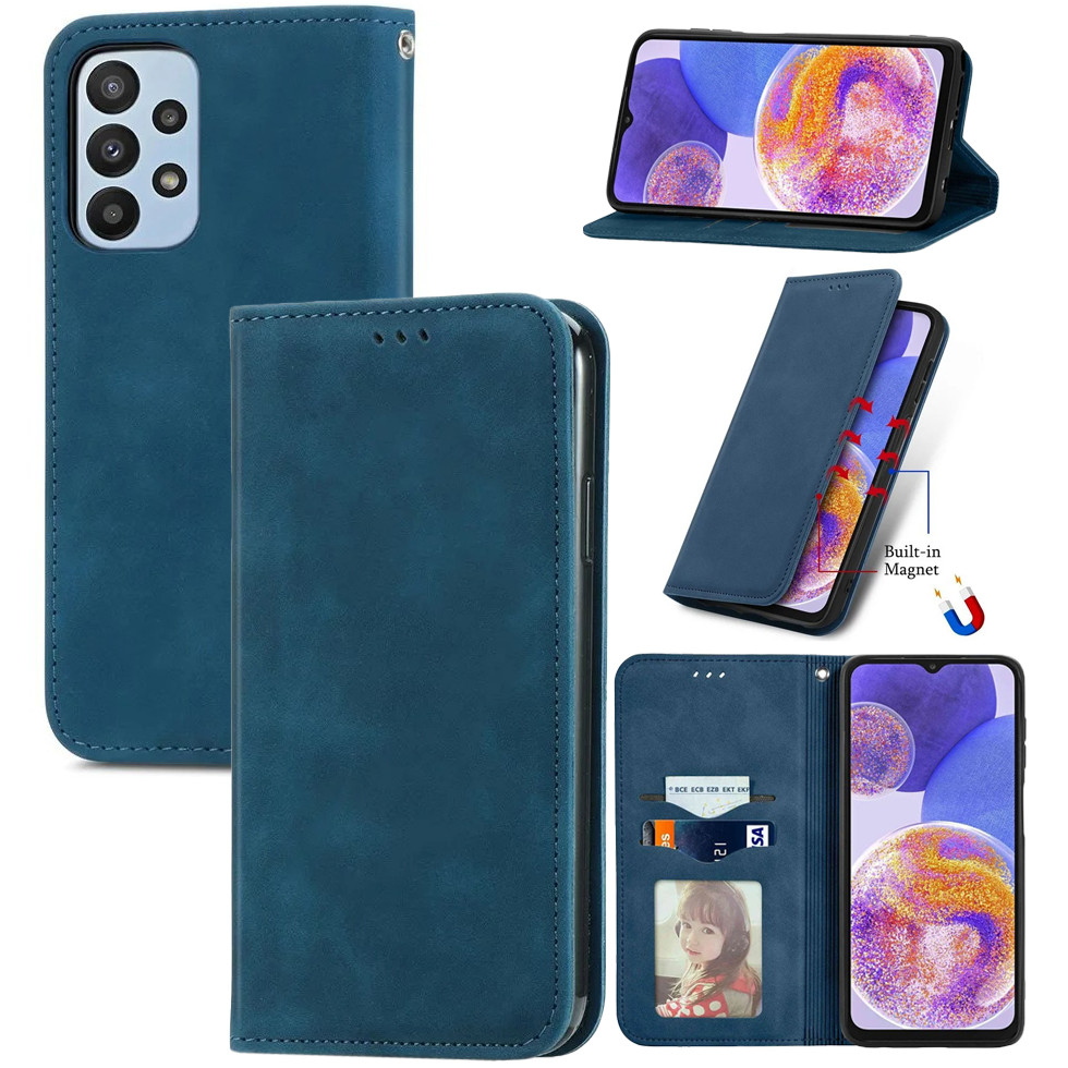 Чохол-книжка Skin Feel Leather Wallet для Samsung Galaxy A23 Blue