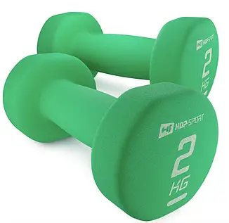 Гантелі для фітнесу неопренові круглі Hop-Sport 2 по 2 кг, фото 1
