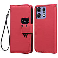 Чохол-книжка Animal Wallet для Motorola Edge 50 Pro Cat