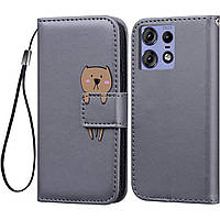 Чохол-книжка Animal Wallet для Motorola Edge 50 Pro Bear