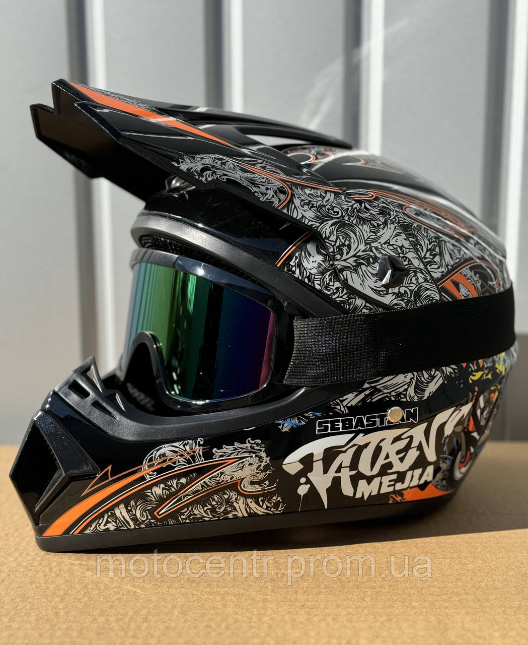 Дитячий мотошолом XS крос-ендуро 0052 з окулярами | Шолом для мото, квадроцикла, велосипеда