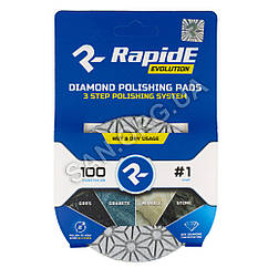 Алмазний шліфувальний круг (Черепашка) для плитки Триступеневий №1 (30,60,120) 100 мм RapidE