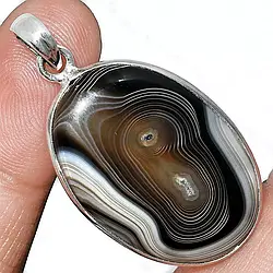 Онікс срібний кулон, 005ПО