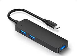 Концентратор TWS Type C 5 IN 1 Multi Splitter Adapter TF SD Black