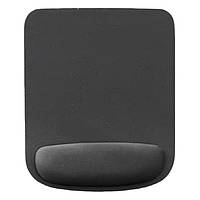 Килимок для миші з подушкою для зап'ястя ергономічний TWS 23 х 21 см Чорний