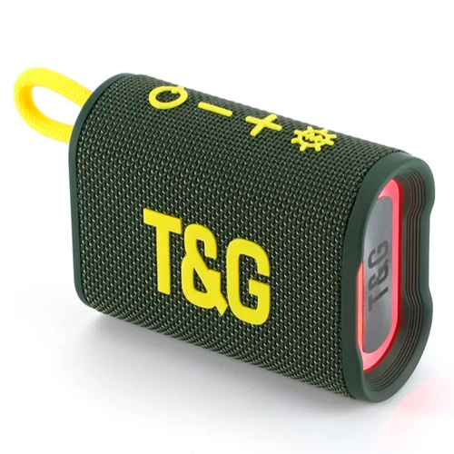 Портативна Bluetooth колонка TG396 з RGB підсвічуванням і функцією гучного зв'язку, радіо, зелена, фото 1