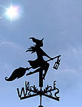 Флюгер Відьмочка на метлі, флюгер на дах Баба яга з металу 2 мм., фото 5