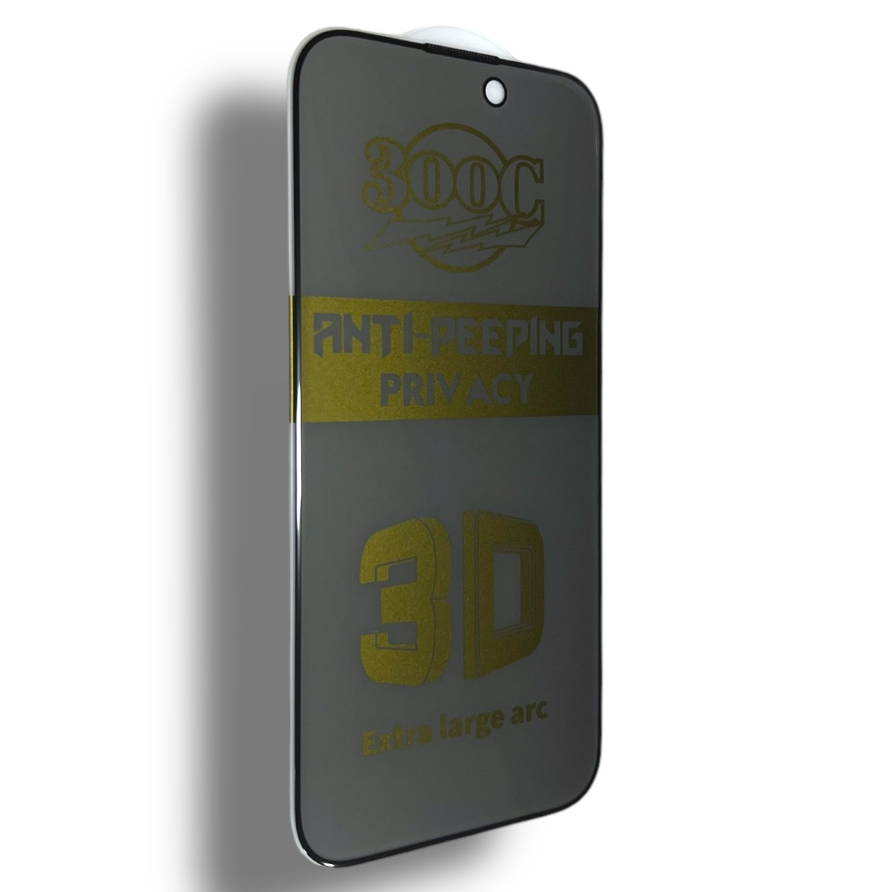 Захисне скло DK для Apple iPhone 15 Pro Max | 300C Large Arc Антишпион Full Glue (black)