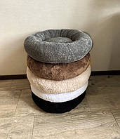 Лежанка для котів собак лежак пуф плюшеве м'яке гніздо подушка для тварин килимок для кішки кота 50 см