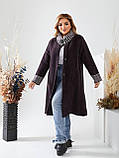 Жіноче тепле пальто оверсайз батал із вовни альпака р.52-56. Арт-3669/39, фото 3