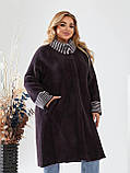 Жіноче тепле пальто оверсайз батал із вовни альпака р.52-56. Арт-3669/39, фото 2