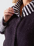 Жіноче тепле пальто оверсайз батал із вовни альпака р.52-56. Арт-3669/39, фото 4