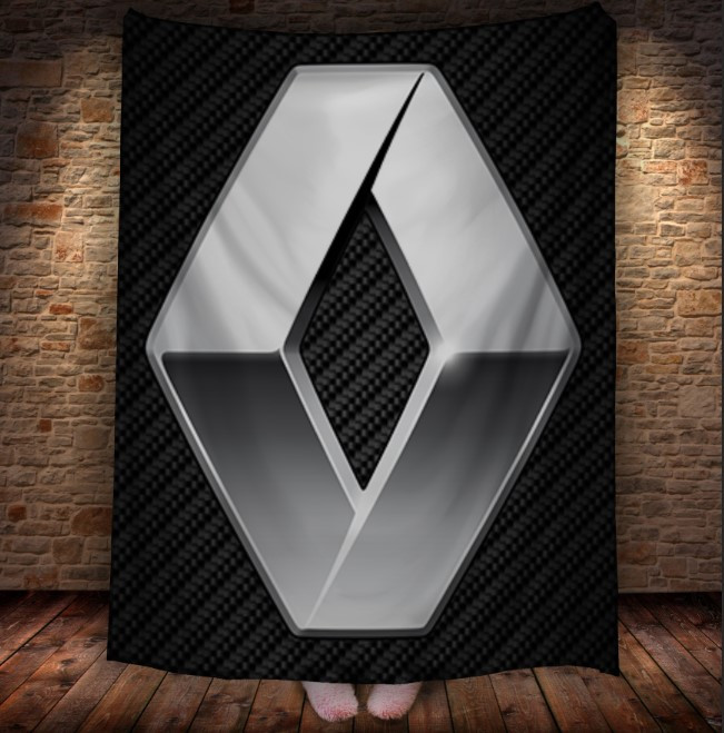 Плед з принтом логотип, авто, автівка, подарунок водію Renault