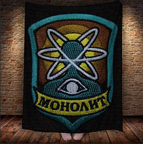 Плед з принтом сталкер 2, лого, моноліт 150х200 см.