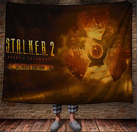 Плед з принтом сталкер 2, подарунок фанату гри 4 150х200 см.