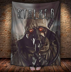 Плед з принтом сталкер 2, подарунок фанату гри, герой 150х200 см.