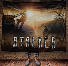 Плед з принтом сталкер, подарунок фанату гри 2 150х200 см.
