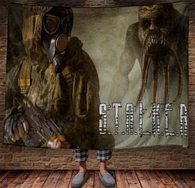 Плед з принтом сталкер, подарунок фанату гри 3 150х200 см.