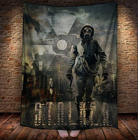 Плед з принтом сталкер, подарунок фанату гри 5 150х200 см.