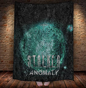 Плед з принтом сталкер, подарунок фанату гри, аномалія 1 150х200 см.