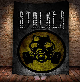 Плед з принтом сталкер, подарунок фанату гри, логотип 150х200 см.