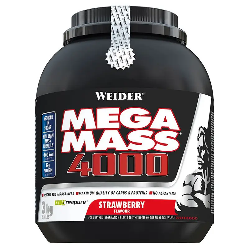 Гейнер Weider Mega Mass 4000 3 kg Strawberry