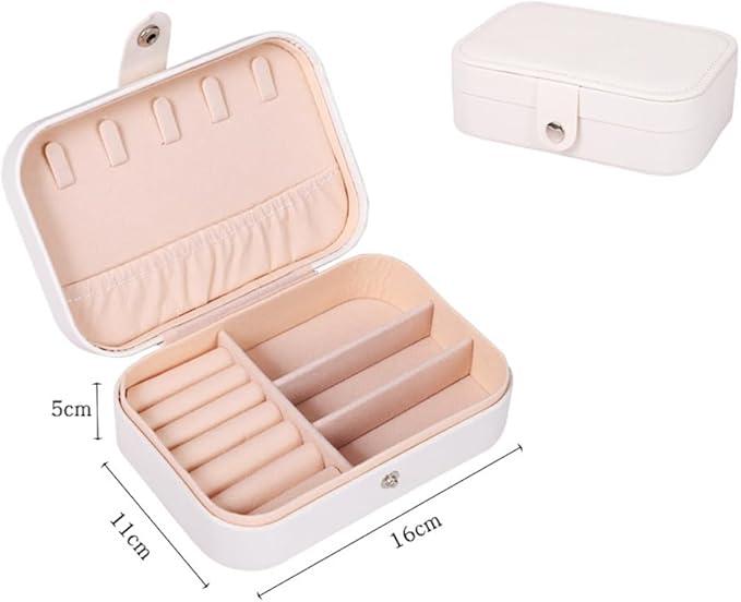 Дорожня скринька для ювелірних прикрас середнього розміру, біла, фото 1