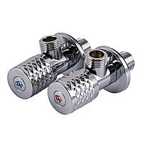 Комплект кранів кутових кераміка Professional  EXCLUSIVE 1/2″X1/2″ 9999 CHROME (1уп.)