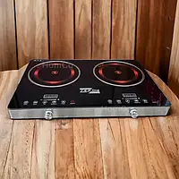 Побутова інфрачервона електроплита для дому 4400 Вт Zepline двоконфоркова варильна панель