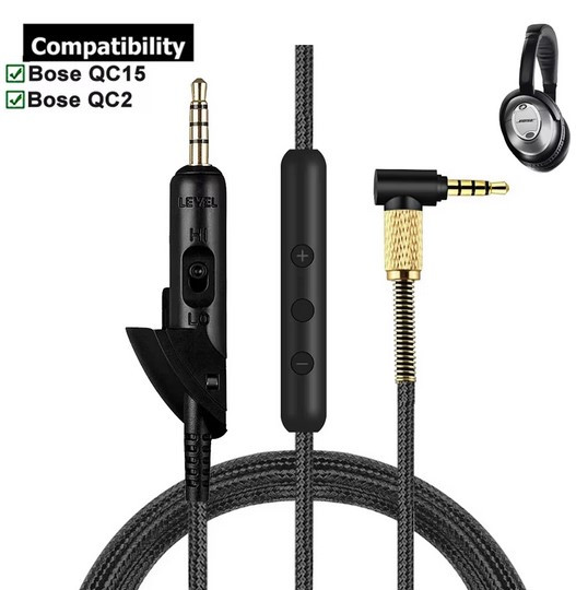 Кабель для навушників Bose QuietComfort QC15 QC 15 QC2 Тканинна обплетення, фото 1