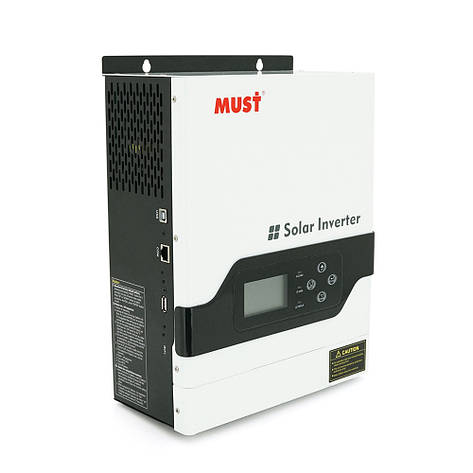Гiбрiдний ДБЖ MUST PV18-1512VPM, 1500W, 12V, ток заряда 10/20А, 160-275V, MPPT (60А, 15-145 Vdc), фото 1