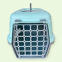 Переноска AnimAll CNR-102 для котів та собак до 8 кг 48.5×32.5×32.5 см сіро-м"ятна, фото 3