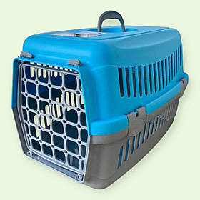Переноска для котів та собак до 8кг Animall сіро-блакитна CNR-102