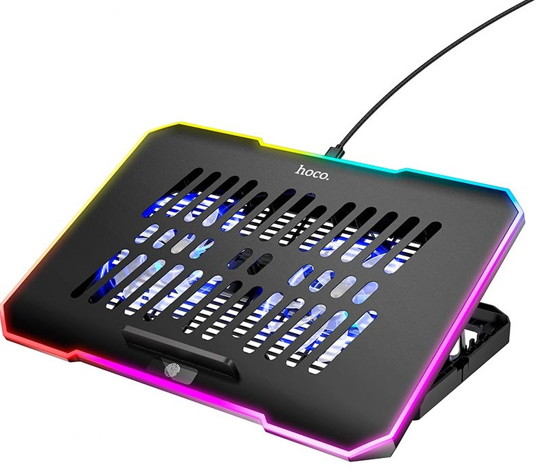 Підставка-кулер для ноутбука HOCO Cool RGB DH19, чорний