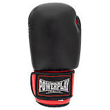 Боксерські рукавиці PowerPlay 3004 Чорні 16 унцій (454г.) для спортсменів 90-100 кг., фото 3