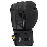 Боксерські рукавиці PowerPlay 3021 Чорні 10 унцій (283г.) для спортсменів від 8 років до 60 кг., фото 2