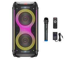 Bluetooth-колонка HOCO DS54 RGB з мікрофоном і пультом ДК, чорна