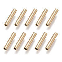 Намистини Трубочки 10х3 мм 10 шт Отвір 2 мм Нержавіюча Сталь Іонне Покриття (IP) Колір Золото