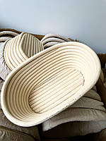 Кошики для розстойки  з ротангу 21*15*8, овал, з тканинним чохлом
