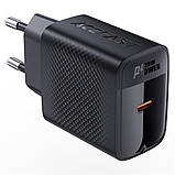 Мережевий зарядний пристрій ACEFAST A82 PD20W GaN single USB-C charger Black, 20W, портативний, швидка зарядка, фото 2