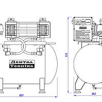 Компресор стоматологічний ДТ2200/1-60 малошумний