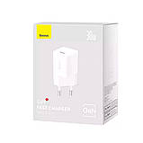 Мережевий зарядний пристрій Baseus GaN5 Fast Charger(mini) 1C 30W EU White, Power Delivery, Quick Charge 3.0, фото 4