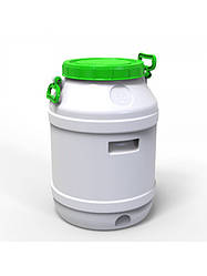 Бідон Євро Пласт 55л пластиковий харчовий з зеленою кришкою