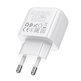 Мережевий зарядний пристрій BOROFONE BAS43A Potential single-port PD20W charger(EU) White, Type-C, 20W швидка зарядка, фото 6